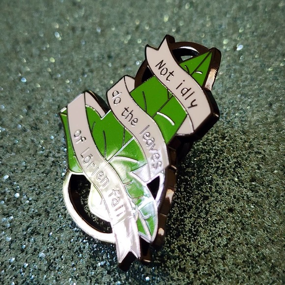 Lord Of The Rings NOT IDLY FO THE LEAVES IF LORIEN FALL LOTR Hard Enamel Pin - Picture 4 of 4